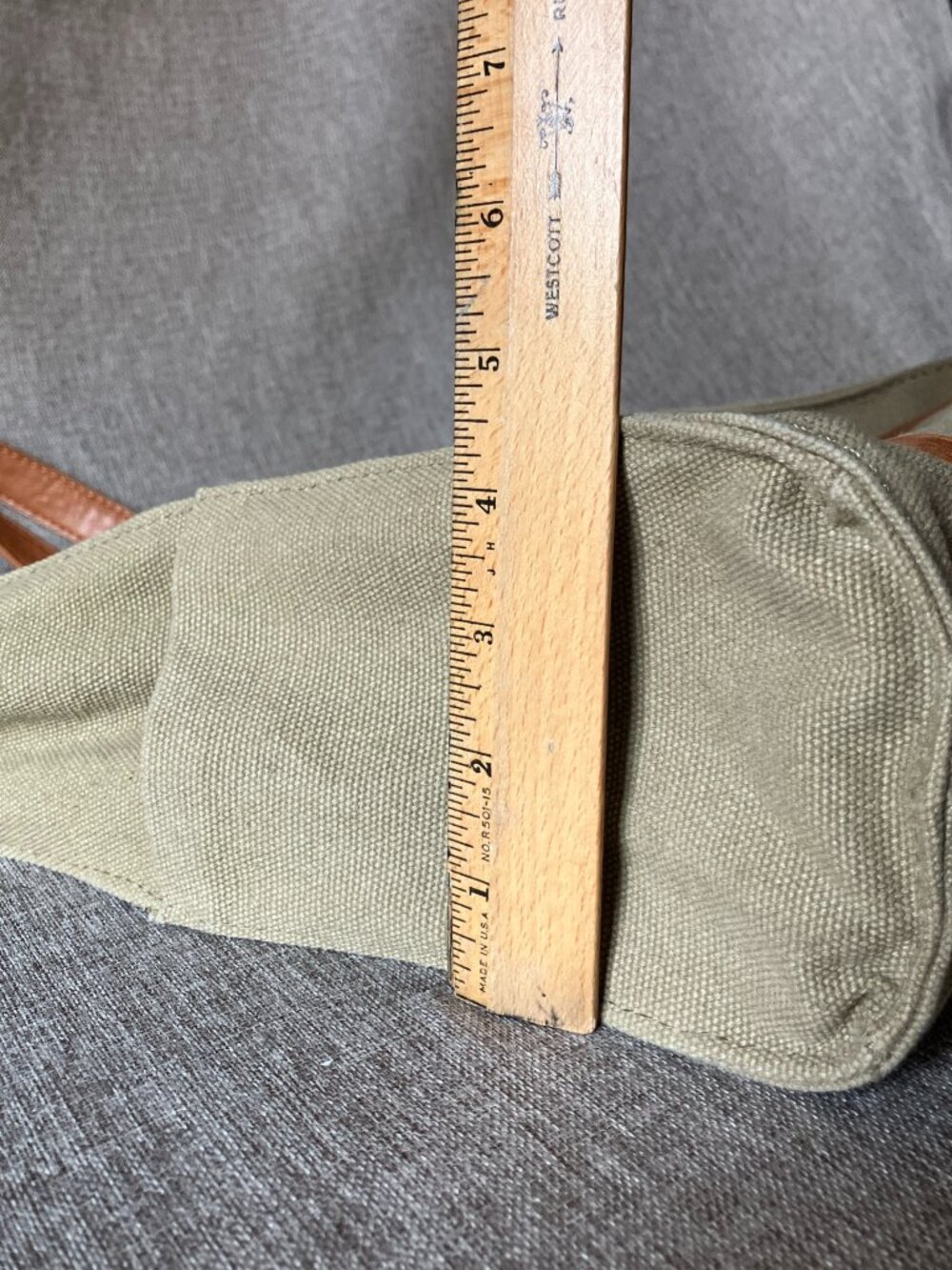 Joy Susan Medium Canvas Tote with Vegan Leather Straps and Abundance of Pockets - Picture 10 of 14